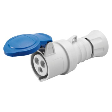 Priza mobila industriala IP44/IP54, 2P+E 32A 250V, 6H, Gewiss HP, Albastru
