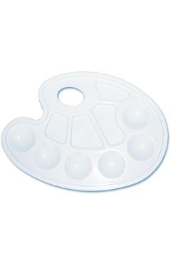 Paleta din plastic pentru pictura. Ovala