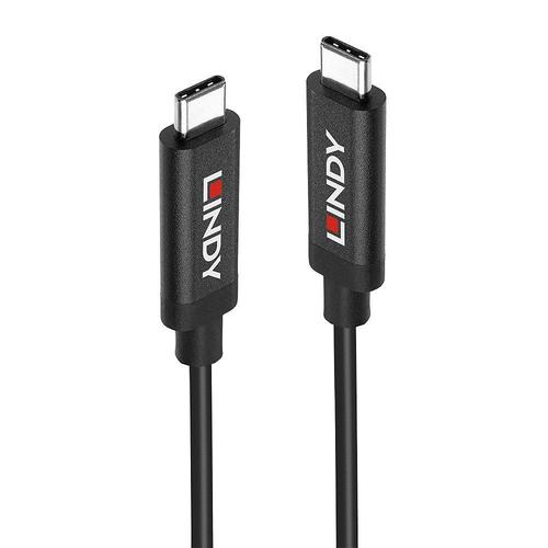 Cablu  de date Lindy LY-43308, USB 3.2 Gen 2 C/C Activ, 60W, 8K, Negru