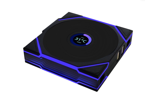 Ventilator Lian Li UNI FAN TL, LCD, Reverse Blade, aRGB, 124 x 120 x 28mm (Negru)