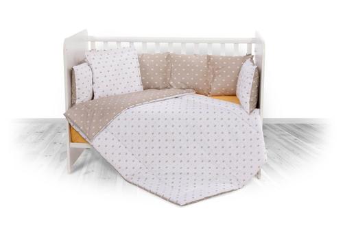 Set lenjerie pat 7 piese Lorelli Lily  Crowns Latte, bumbac ranforce