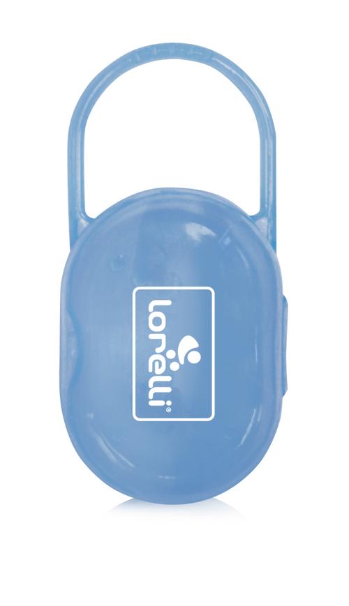 Suport transparent cu maner pentru 2 suzete sau tetine Lorelli, Albastru
