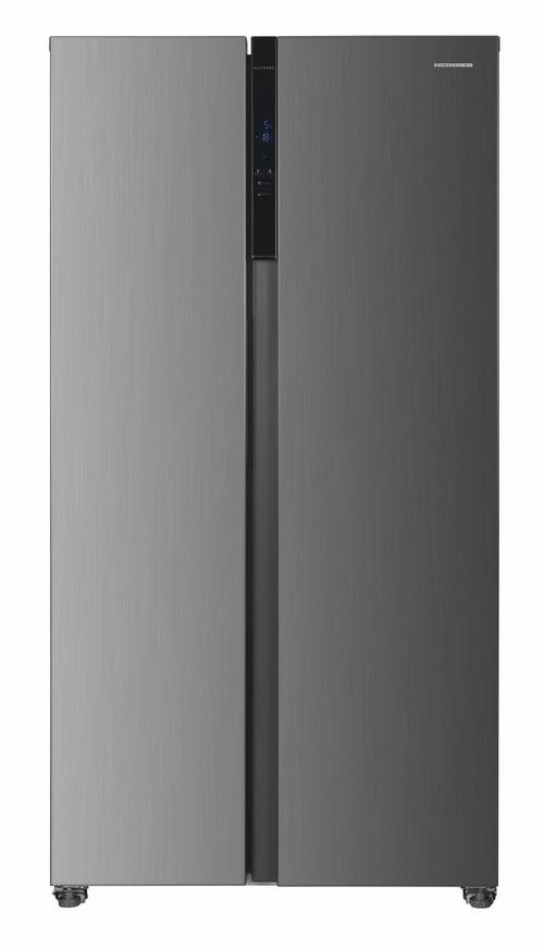 Side-By-Side HEINNER HSBS-HM532NFINVXD, 532 l, Clasa D, Full No Frost, Display LED Touch, Lumina LED, Super racire, Super congelare, H 177 cm (Inox)