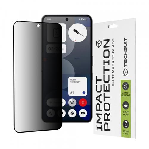 Folie de protectie Ecran Privacy Techsuit pentru Nothing Phone (3a) / Phone (3a) Pro, Sticla Securizata, Full Glue, 111D