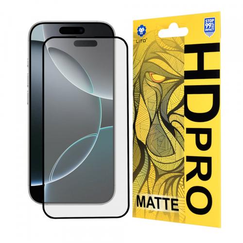 Folie de protectie Ecran Matte Lito HD Pro pentru Apple iPhone 16 Pro, Sticla Securizata, Full Glue