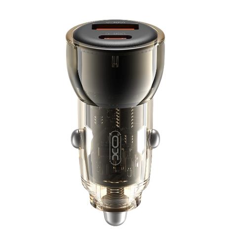 Incarcator Auto XO Design CC60, 60 W, 3 A, USB-A, USB-C (Negru)