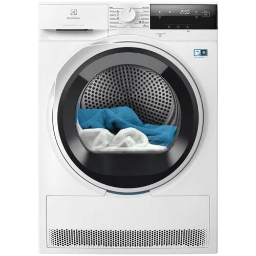 Uscator de rufe Electrolux 700 DelicateCare EW7D384AE, Pompa de caldura, 8 kg, Clasa C, Motor Inverter, DelicateCare, Sensicare, Display LED, Iluminare interioara tambur (Alb)