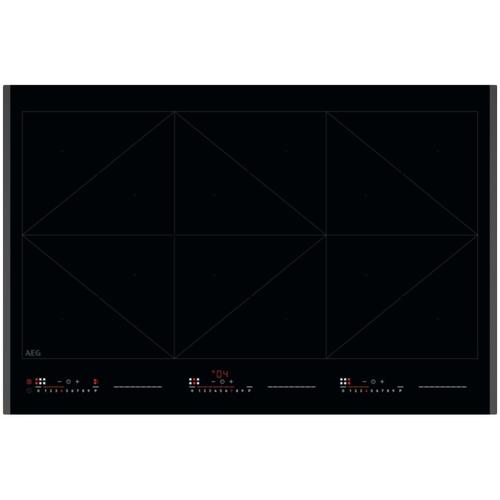 Plita incorporabila AEG NIR86T08FB, Inductie, 5 zone de gatit, Booster, Conectivitate hota, Timer electronic, Blocare de siguranta pentru copii, 78 cm (Negru)