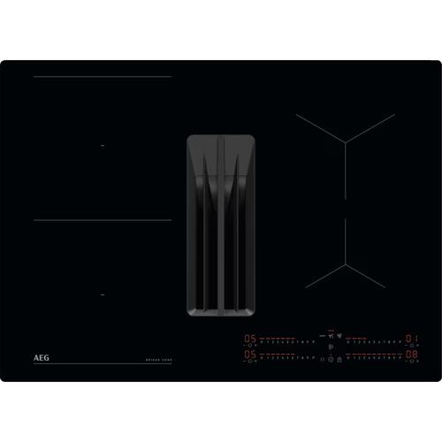Plita incorporabila AEG TCH74B01FB, Inductie , 4 zone de gatit, Timer electronic, Combo Hob -cu hota integrata, Flexi Bridge, Booster, Functie Punte, 71cm, Sticla (Negru)