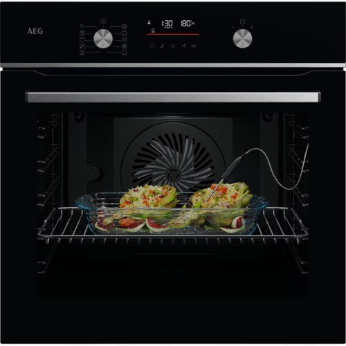 Cuptor incorporabil AEG OA5PB531AB, Electric, SteamBake-gatire cu abur, Autocuratare pirolitica, Conectivitate WI-FI, 45 programe predefinite, Inchidere amortizata a usii, Grill, Senzor gatire, Ghidaj telescopic pe 1 nivel, 71 L, Clasa A+ (
