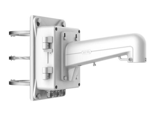 Suport de montaj pe stalp cu doza de conexiuni pentru camere PTZ Hikvision DS-1602ZJ-BOX-POLE, material aluminiu si otel, 209.7×314×600.8mm