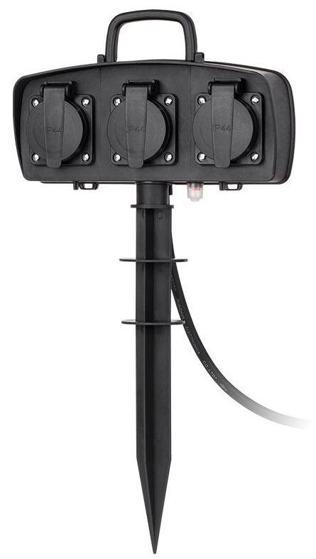Prelungitor OEM URZ3259, 3 prize, 1.5 m, IP44, 16A (Negru)