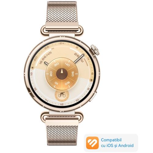 Smartwatch Huawei Watch GT 6, 41MM, Ecran AMOLED 1.32inch, Bluetooth, GPS, Monitorizare sanatate emotionala, Curea Aurie Milanese Strap, 5 ATM (Auriu)