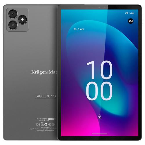 Tableta Kruger&Matz Eagle 1077S, Procesor MediaTek MT8768A Octa-Core, Ecran IPS 10.1inch, 6GB RAM, 128GB Flash, 5MP, Wi-Fi, Bluetooth, 4G, Android (Gri)