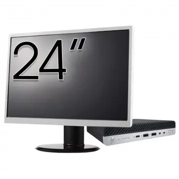 Calculator Sistem PC Refurbished Pachet Calculator refurbished HP EliteDesk 800 G5 Mini PC, Intel Core i5-9500T 2.20 - 3.70GHz, 8GB DDR4, 256GB SSD + Monitor 24"
