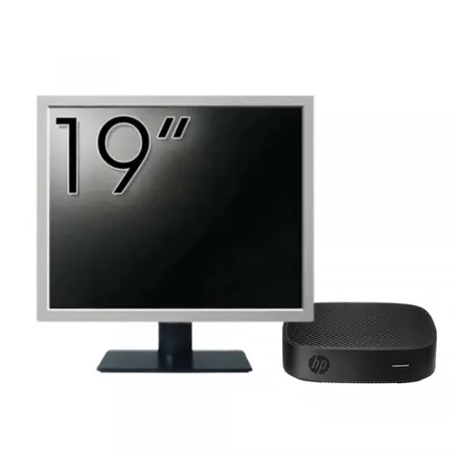 Calculator Sistem PC Refurbished Pachet PC refurbished HP T430 Thin Client, Intel Celeron N4000 1.10-2.60GHz, 2GB DDR4, 16GB SSD + Monitor 19"