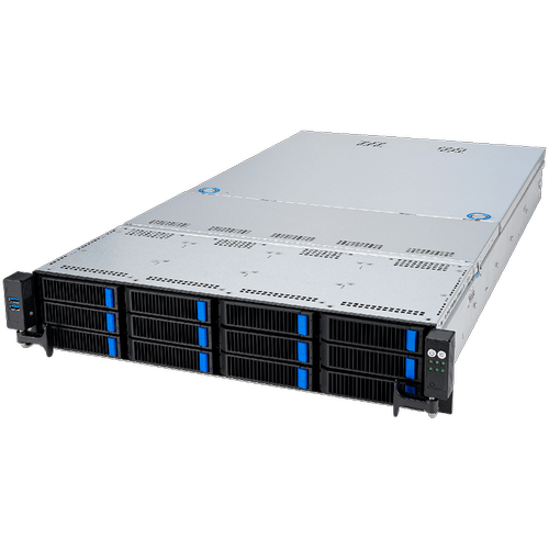 Server ASUS 90SF03X1-M000C0 seria RS521A-E12-RS12U, Fara procesor, 1 Socket SP5 (LGA 6096), Fara memorie RAM, 24 Sloturi DIMM, 12 NVMe, 5xPCIe 5.0 slots, 2xM.2, OCP 3.0, Carcasa 2U