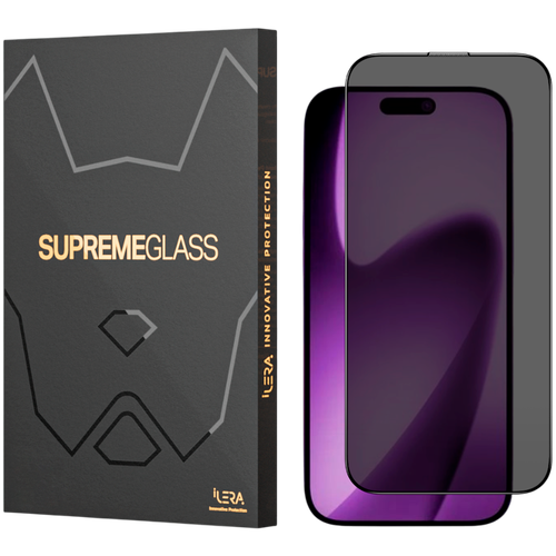 Folie Protectie Privacy iLera DeLuxe Incognito Glass pentru iPhone Air (Transparent/Negru)