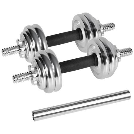 Set gantere reglabile Rebel Active RBA-2326-15, 15 kg (Argintiu)