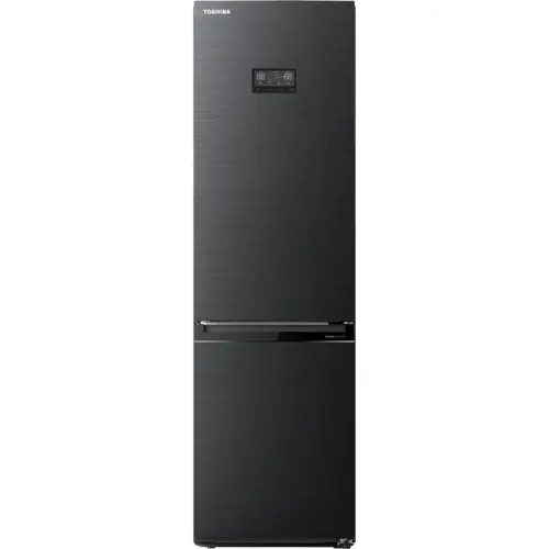 Combina frigorifica Toshiba GR-RB500WE-PMJ, 378 l, No Frost, Pure BIO + Alloy Cooling, Flex Drawer, Control touch, Raft sticle, Iluminare LED, Clasa E, H 201 cm, Antracit