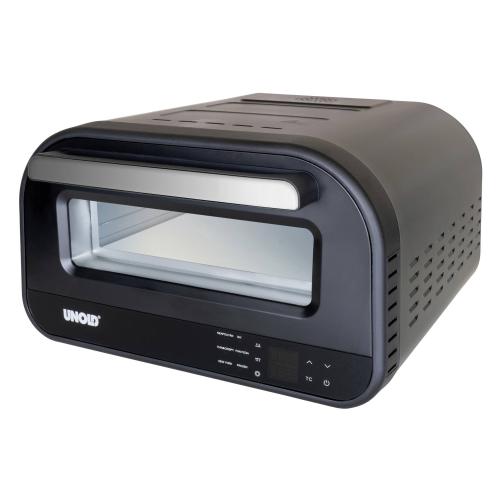 Cuptor electric de pizza cu piatra Unold Don Luigi, 1700 W, Temperatura maxima 400 C, 6 programe automate (Negru)