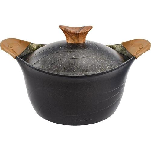 Oala cu capac Neoklein CS32, diametru 32 cm, capacitate 9.6 L, aluminiu turnat, invelis anti-aderent (Negru)