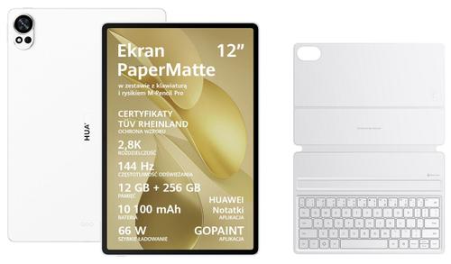 Tableta Huawei MatePad 12X 2025, Procesor Kirin T92B Octa-Core, Ecran LCD PaperMatte 12inch, 12GB RAM, 256GB Flash, Camera 50MP, Wi-Fi, Bluetooth, Harmony OS + Tastatura (Alb)