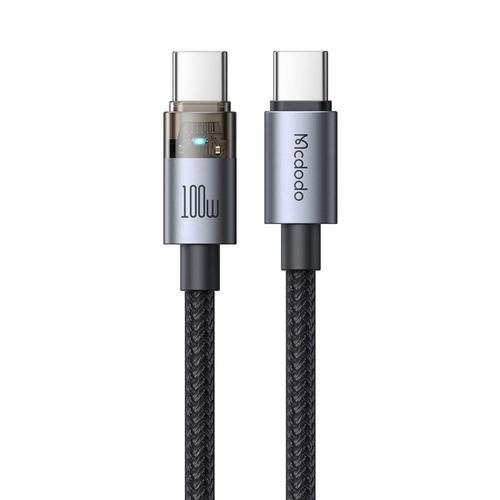 Cablu de date Mcdodo CA-5580, Type-C la Type-C Fast Charging, 100W, LED, 1.2m, Negru