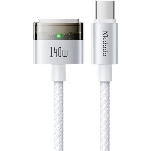 Cablu de date Mcdodo  CA-2071, Type-C la MagSafe 3 pentru MacBook, Fast Charger 140W, Indicator LED, 2m, Alb