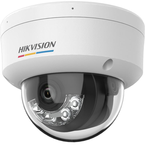 Camera supraveghere IP dome cu iluminare duala Hikvision ColorVu DS-2CD1147G3H-LIU, 4 MP, 2.8 mm, microfon, IR + lumina alba 30 m, PoE