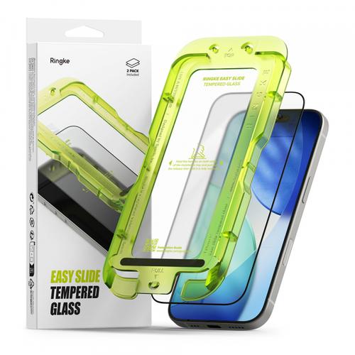 Folie de protectie Ecran Ringke Easy Slide pentru Apple iPhone  Air, Sticla Securizata, Full Glue, Set 2 bucati
