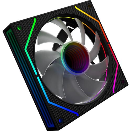 Ventilator AQIRYS Cetus 4P-12SLI26-ARGB, 120mm, iluminare aRGB, 1200rpm (Negru)