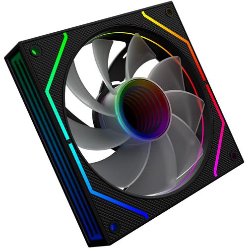 Ventilato AQIRYS Cetus 4P-12RB26-ARGB,  Reverse Blade, 120mm, iluminare aRGB, 1200rpm (Negru)