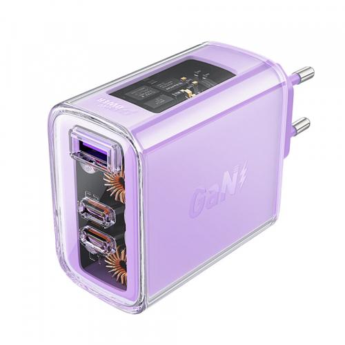 Incarcator Retea Acefast A45 Exploration, 65W, 3.25A, 1 x USB-A - 2 x USB-C (Mov)