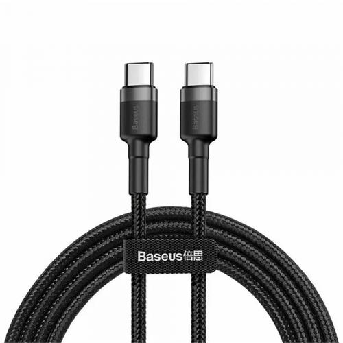 Cablu Date si Incarcare USB-C - USB-C Baseus Cafule S0TV002132, 60W, 2m, Set 3 bucati, Negru
