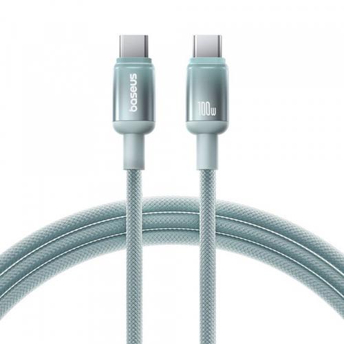 Cablu Date si Incarcare USB-C - USB-C Baseus Discolor E0420703, 100W, 2m, Verde