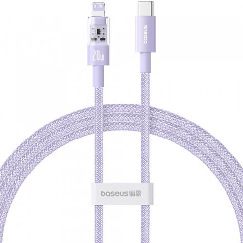 Cablu Date si Incarcare USB-C - Lightning Baseus Gem P10373001511-01, 20W, 2m, Mov