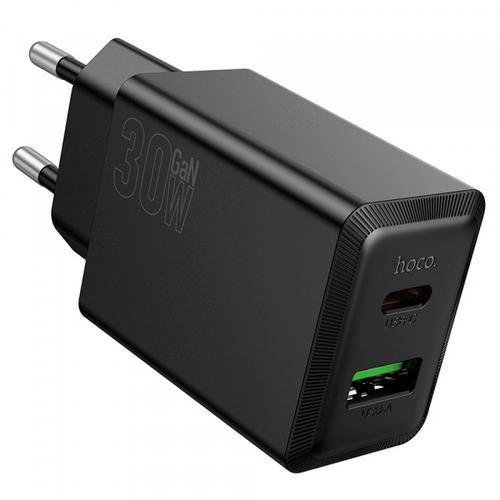 Incarcator Retea HOCO N71, 30W, 3A, 1 x USB-A - 1 x USB-C (Negru)
