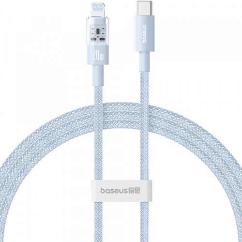 Cablu Date si Incarcare USB-C - Lightning Baseus Gem P10373001311-01, 20W, 2m, Albastru