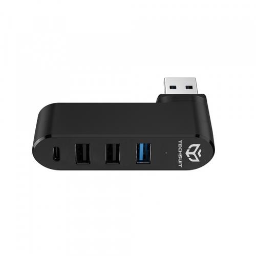Hub USB Techsuit H17 SplitterNode, 4in1 (Negru)