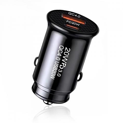 Incarcator Auto Techsuit C4 MiniFuseX, 20W, 3A, 1 x USB-A - 1 x USB-C (Negru)