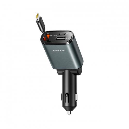 Incarcator auto Joyroom JR-CCL07, 30W, 3A, 1 x USB-A - 1 x USB-C (Gri)