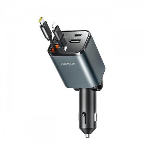 Incarcator auto Joyroom JR-CCL05, 30W, 3A, 1 x USB-A - 1 x USB-C (Gri)