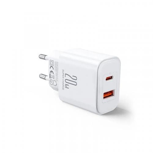 Incarcator Retea Joyroom JR-TCF05, 20W, 3A, 1 x USB-A - 1 x USB-C (Alb)