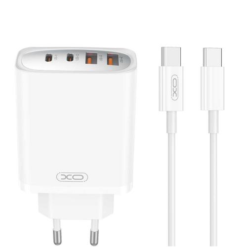 Incarcator Retea Cu Cablu USB-C XO Design CE22, 45W, 3A, 2 x USB-A - 2 x USB-C (Alb)