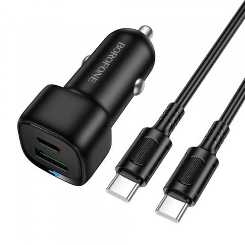 Incarcator Auto Cu Cablu USB-C Borofone BZ34B Cloud, 20W, 3A, 1 x USB-A - 1 x USB-C (Negru)