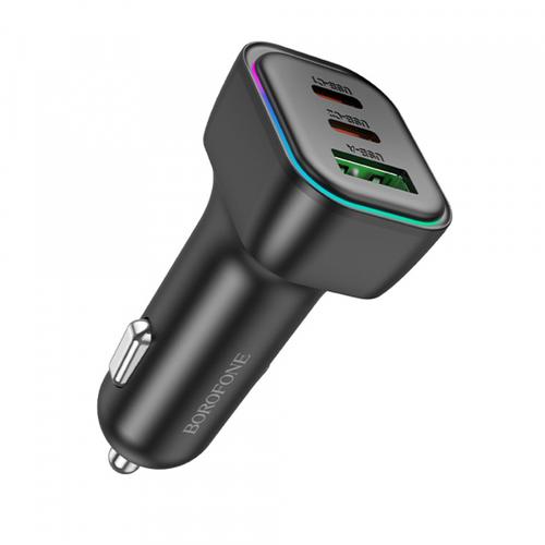 Incarcator Auto Borofone BZ28C Trophie, 60W, 3A, 1 x USB-A, 2 x USB-C (Negru)