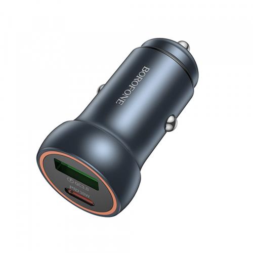 Incarcator Auto Borofone BZ32A Fresh, 30W, 3A, 1 x USB-A - 1 x USB-C (Gri)