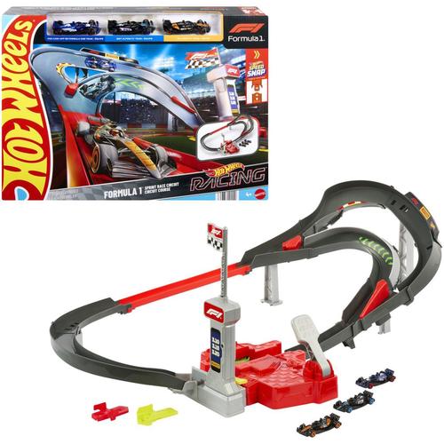 Set de joaca Hot Wheels Racing - Circuit Formula 1, cu 3 masinute