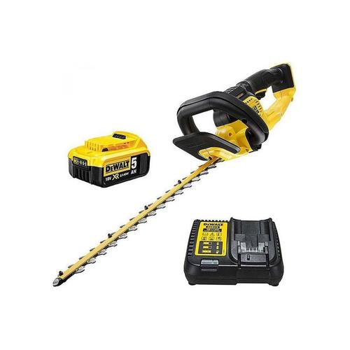Foarfeca pentru gard viu, Dewalt, acumulator 18 V, 5.0 Ah, lama din otel ,55 cm